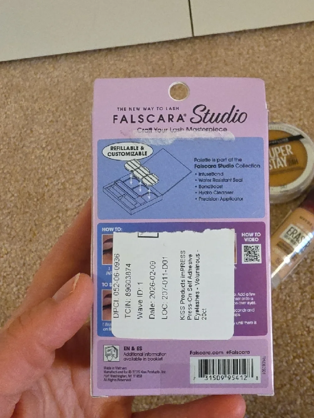 Maybelline SuperStay Powder & Eraser Concealer with Pink Falscara Box